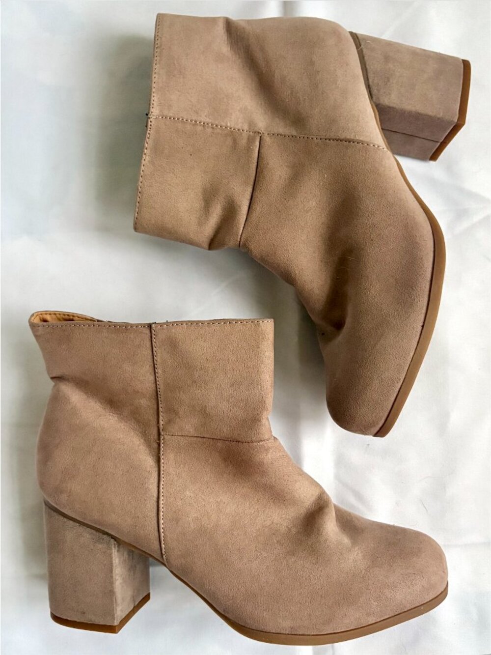 Torrid Taupe Women's Side Zip Ankle Bootie with 3" Block Heel | Size 9 W